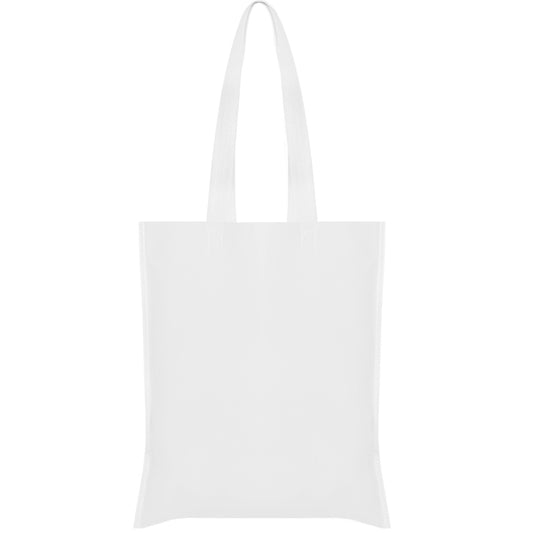 Stamina Crest non-woven polypropylene tote bag in white, ready for logo printing
