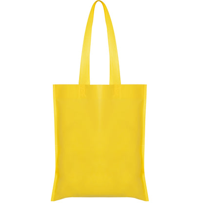 Stamina Crest non-woven polypropylene tote bag in yellow, ready for logo printing
