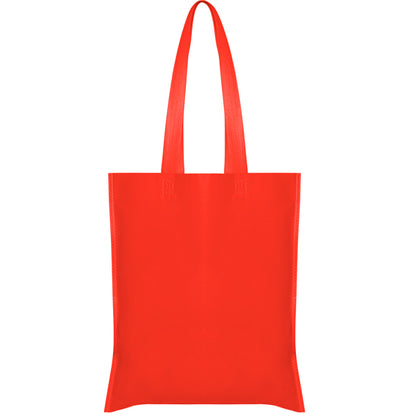 Stamina Crest non-woven polypropylene tote bag in red, ready for logo printing
