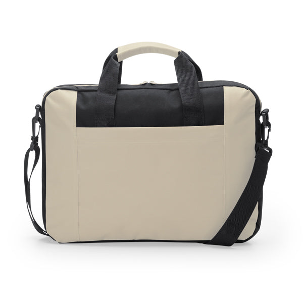 Stamina Lora 600D polyester laptop bag in beige, ready for logo printing