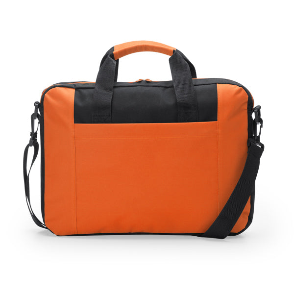 Stamina Lora 600D polyester laptop bag in orange, ready for logo printing