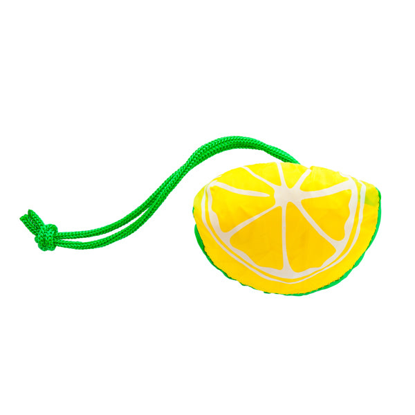 Stamina Foldable Focha 190T polyester shopping bag in lemon, ready for logo printing