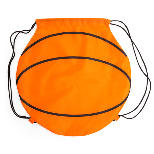 Stamina Milano 210D polyester drawstring bag in basketball, ready for logo printing