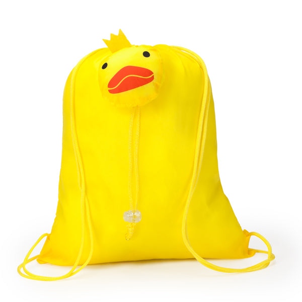 Stamina Foldable Elanio 190T polyester drawstring bag in chicken, ready for logo printing