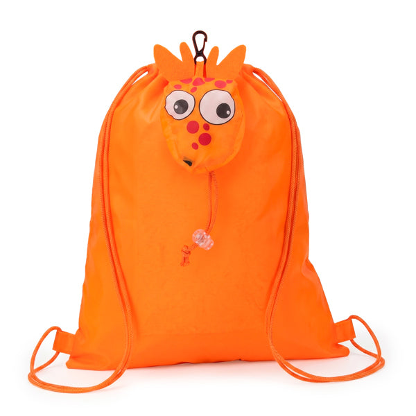 Stamina Foldable Elanio 190T polyester drawstring bag in giraffe, ready for logo printing