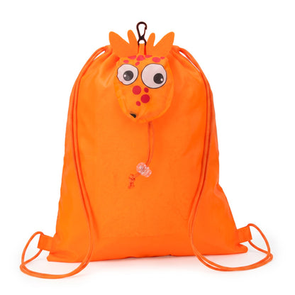 Stamina Foldable Elanio 190T polyester drawstring bag in giraffe, ready for logo printing