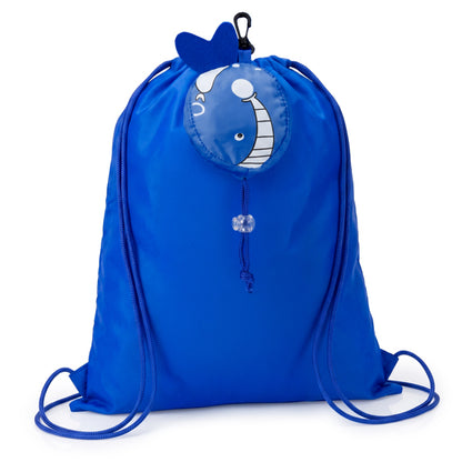 Stamina Foldable Elanio 190T polyester drawstring bag in fish, ready for logo printing