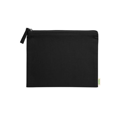 Stamina Delphis organic cotton toiletry bag in black, ready for logo printing