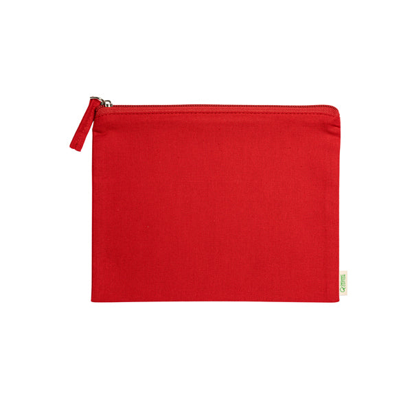 Stamina Delphis organic cotton toiletry bag in red, ready for logo printing