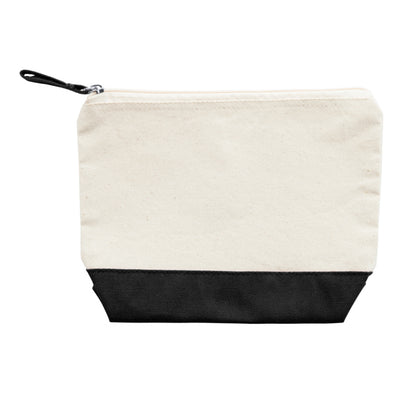Stamina Doel multipurpose gsm cotton toilet tote bag in beige/black, ready for logo printing