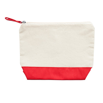 Stamina Doel multipurpose gsm cotton toilet tote bag in beige/red, ready for logo printing