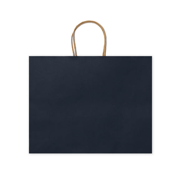 Stamina Maple gsm paper tote bag in navy blue, ready for logo printing