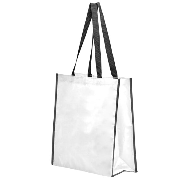 Stamina Coast laminated polypropylene tote bag in white, ready for logo printing
