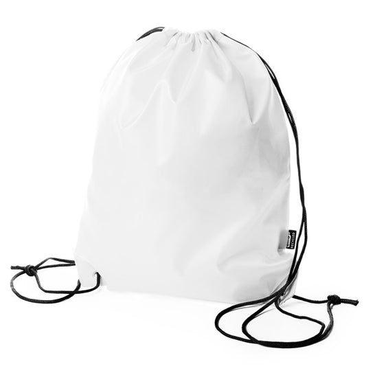 Stamina Rpet Larus RPET polyester drawstring bag in white, ready for logo printing