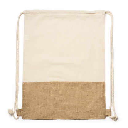 Stamina Wilkes cotton drawstring bag in beige, ready for logo printing