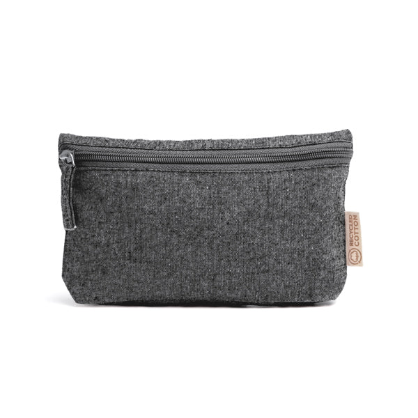 Stamina Remo recycled cotton toiletry bag in black, ready for logo printing