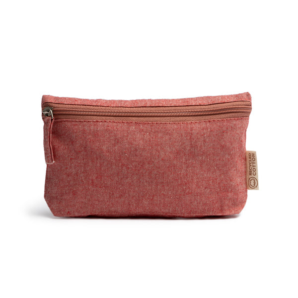 Stamina Remo recycled cotton toiletry bag in red, ready for logo printing