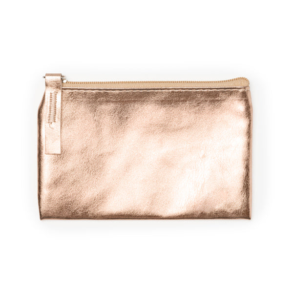 Stamina Mauve PU purse in a glossy finish design in golden pink, ready for logo printing