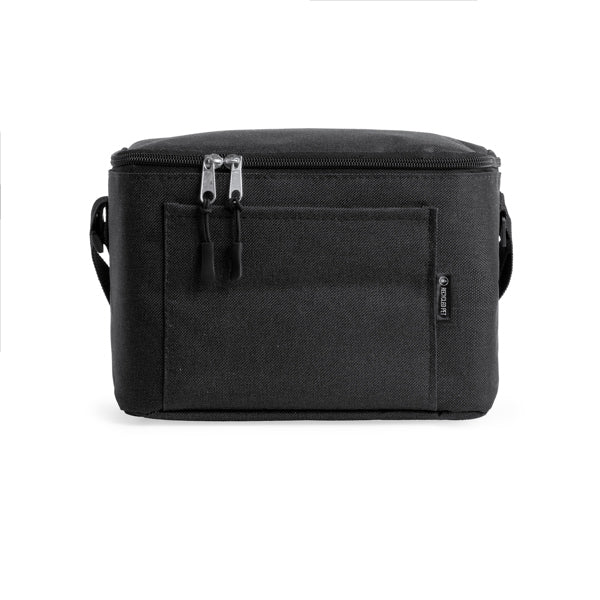 Stamina Bismar recycled RPET polyester cooler bag in black, ready for logo printing