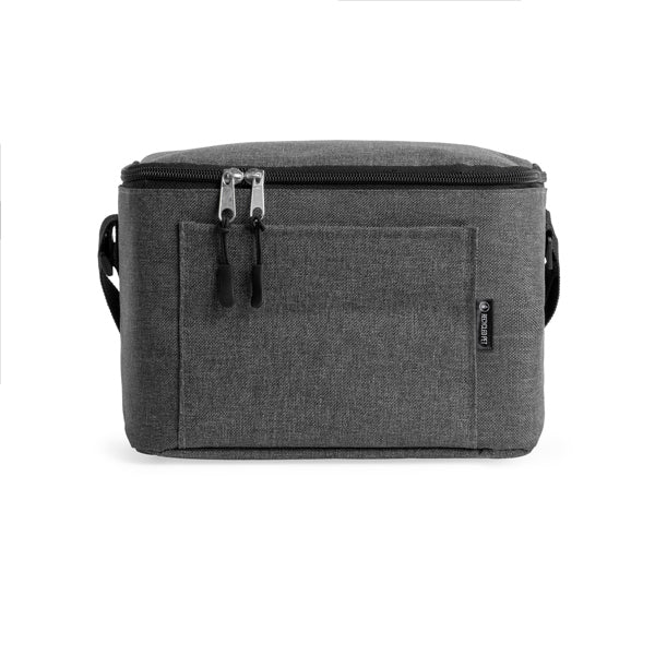 Stamina Bismar recycled RPET polyester cooler bag in heather black, ready for logo printing