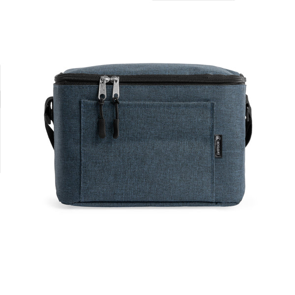 Stamina Bismar recycled RPET polyester cooler bag in heather denim, ready for logo printing