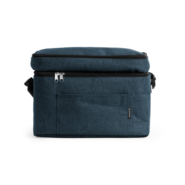 Stamina Marlox recycled RPET polyester cooler bag in heather denim, ready for logo printing