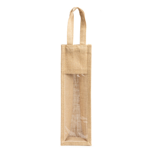 Stamina Nimba laminated jute tote bag in beige, ready for logo printing