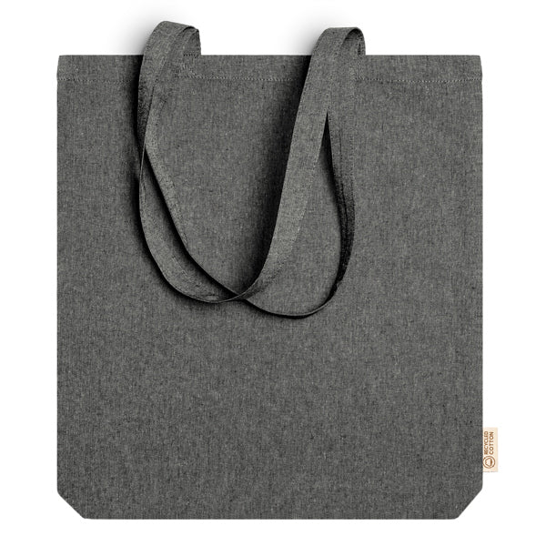 Stamina Lumia recycled cotton tote bag in black, ready for logo printing