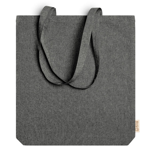 Stamina Lumia recycled cotton tote bag in black, ready for logo printing