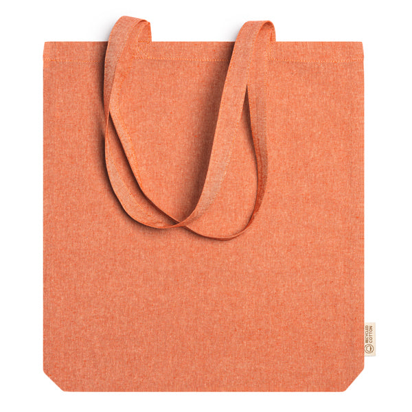 Stamina Lumia recycled cotton tote bag in orange, ready for logo printing