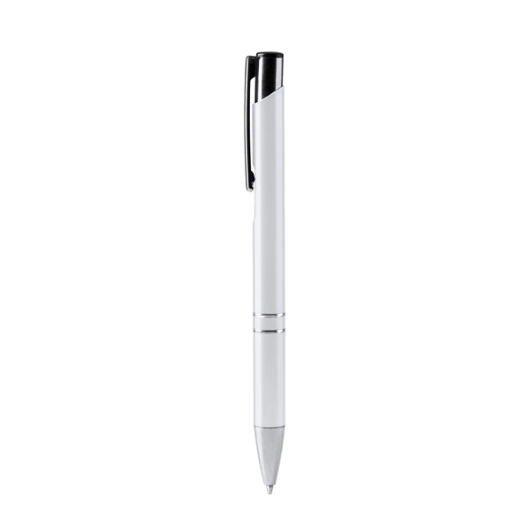 Stamina Simon recycled aluminium ball pen in white, ready for laser engraving