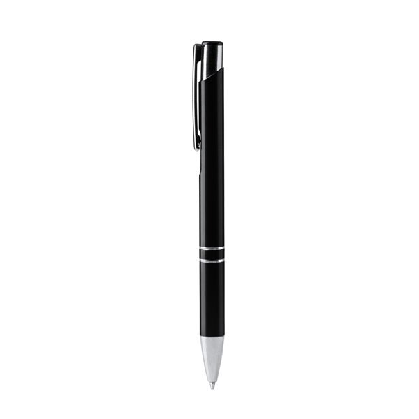 Stamina Simon recycled aluminium ball pen in black, ready for laser engraving