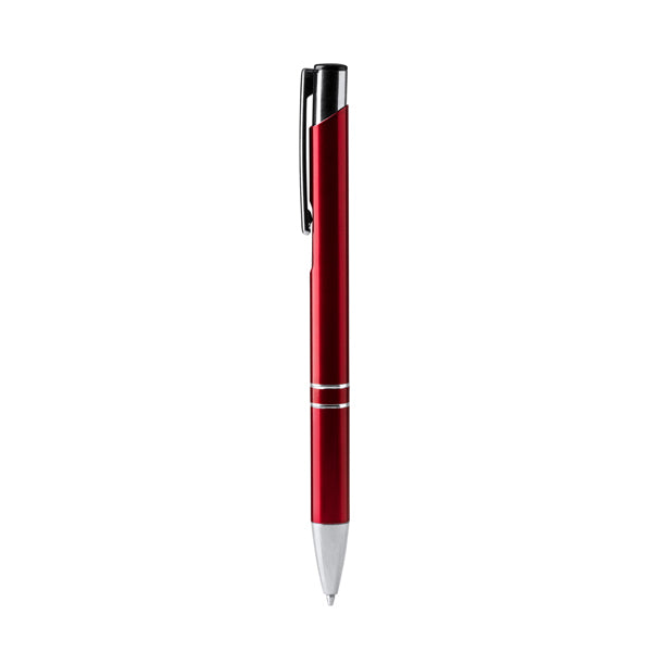 Stamina Simon recycled aluminium ball pen in red, ready for laser engraving