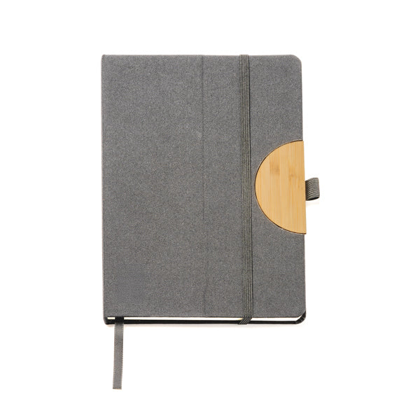 Stamina Darit RPET notebook A5 in heather grey, ready for laser engraving