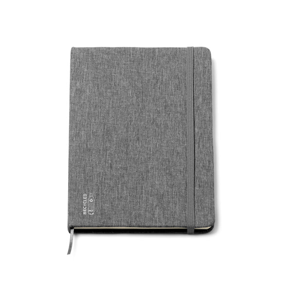 Stamina Soyer RPET notebook A5 in heather grey, ready for logo printing