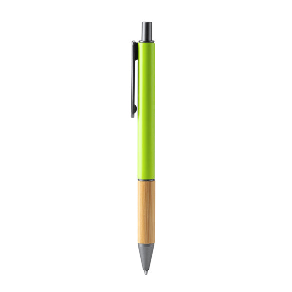 Stamina Penta bamboo ball pen in fern green, ready for laser engraving