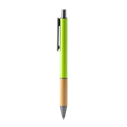 Stamina Penta bamboo ball pen in fern green, ready for laser engraving