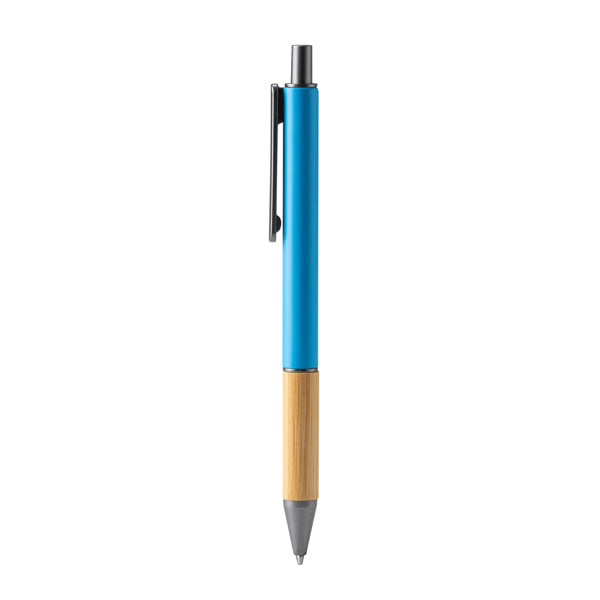 Stamina Penta bamboo ball pen in light royal, ready for laser engraving