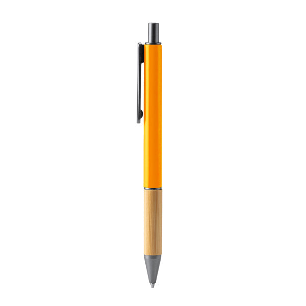 Stamina Penta bamboo ball pen in orange, ready for laser engraving