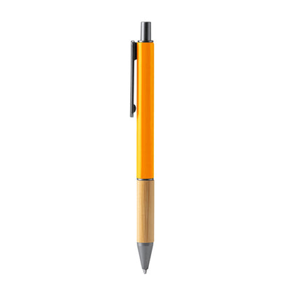 Stamina Penta bamboo ball pen in orange, ready for laser engraving