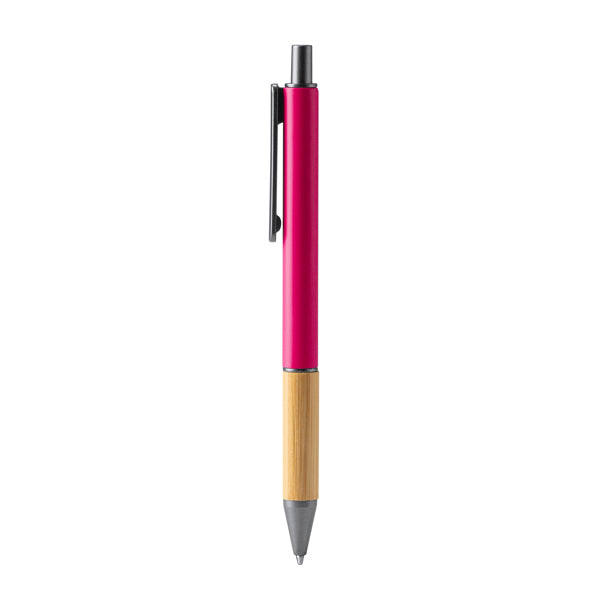 Stamina Penta bamboo ball pen in pink, ready for laser engraving