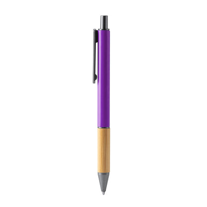 Stamina Penta bamboo ball pen in purple, ready for laser engraving