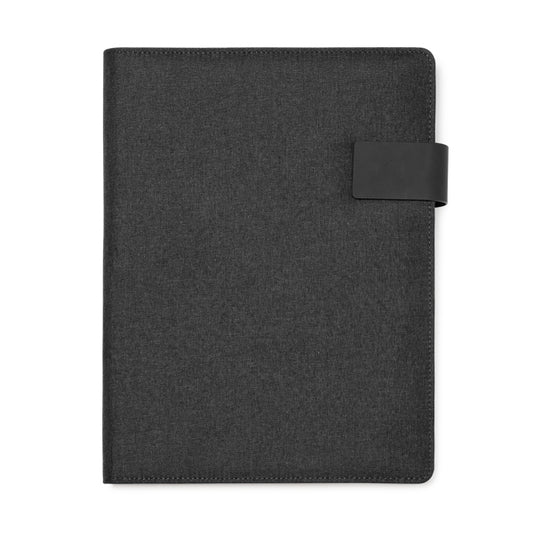 Stamina Samar RPET folder A4 in black, ready for logo printing