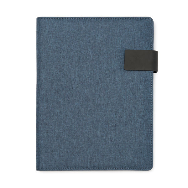 Stamina Samar RPET folder A4 in heather denim, ready for logo printing