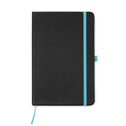 Stamina Piana black PU notebook A5 in light royal, ready for logo printing