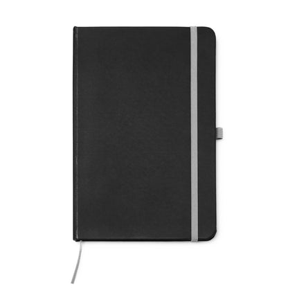 Stamina Piana black PU notebook A5 in grey, ready for logo printing