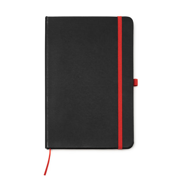 Stamina Piana black PU notebook A5 in red, ready for logo printing