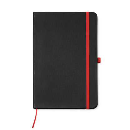 Stamina Piana black PU notebook A5 in red, ready for logo printing