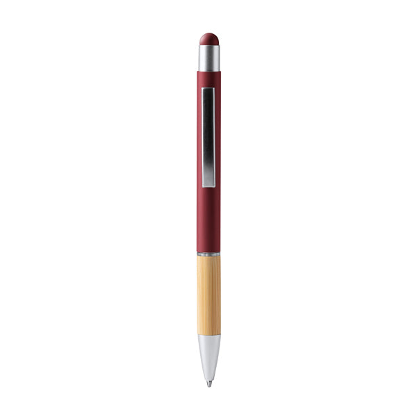 Stamina Olten bamboo ball pen in dark red, ready for laser engraving