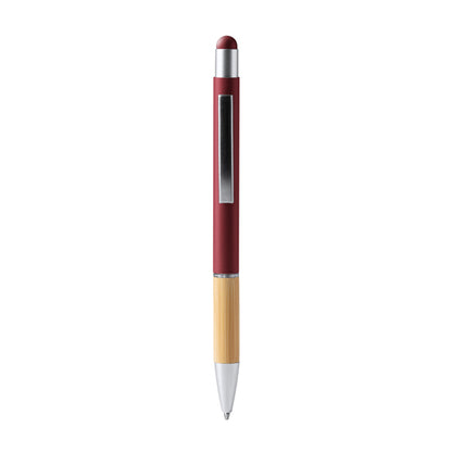 Stamina Olten bamboo ball pen in dark red, ready for laser engraving